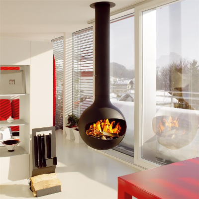Modern floating stove installation